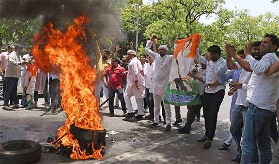 Telangana Congress protests against ED's questioning of Rahul Gandhi