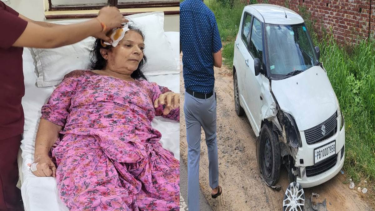 सीएम के काफिले की कार ने सामने से आ रही कार में मारी टक्कर, बुजुर्ग महिला घायल