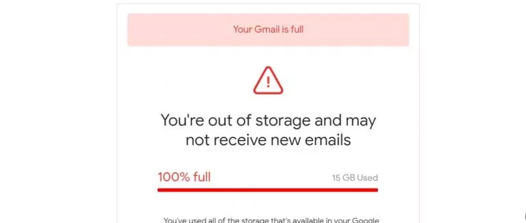 Gmail storage full